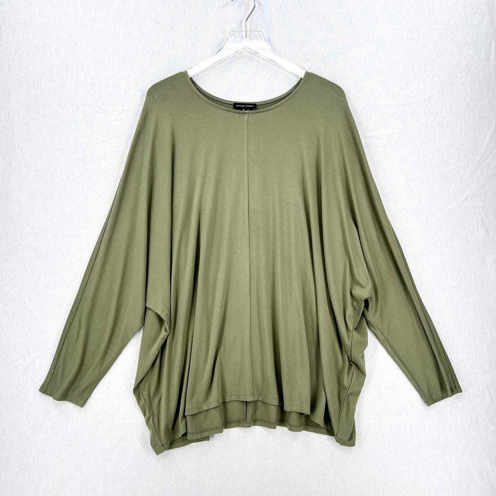UNIVERSAL STANDARD liquid Jersey Crew Neck Dolman Top Womens XS Oil Green Casual - Picture 3 of 16